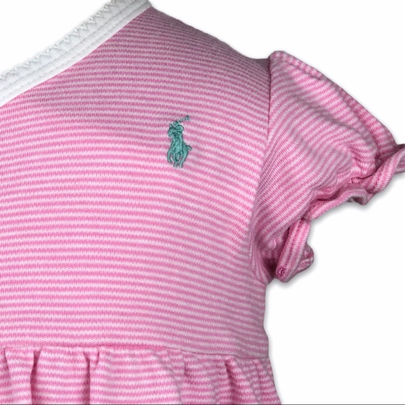 Ralph Lauren Pink Striped Dress & Matching Bloomer - Picture 2 of 10